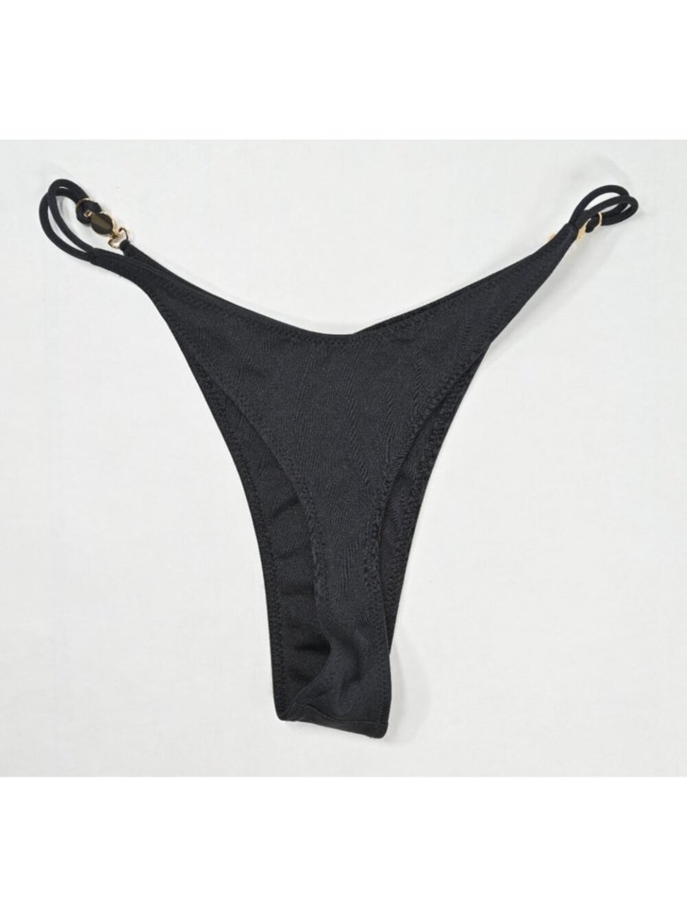 Sommer Swim Lia Brazilian Bikini Bottoms in Nero - Picture 2 of 3